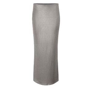 Tiger Mist Metallic Shimmer Silver Maxi Skirt XXS